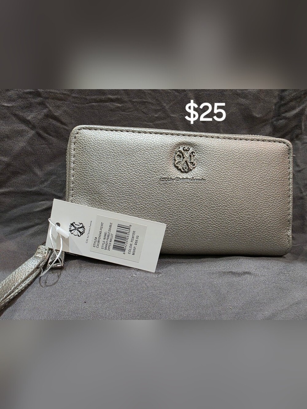 Christian Lacroix Brandy Pebble Double Zipper Wallet